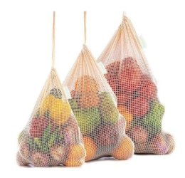 Set Baumwollnetze Zum Einkaufen 3-Tlg.